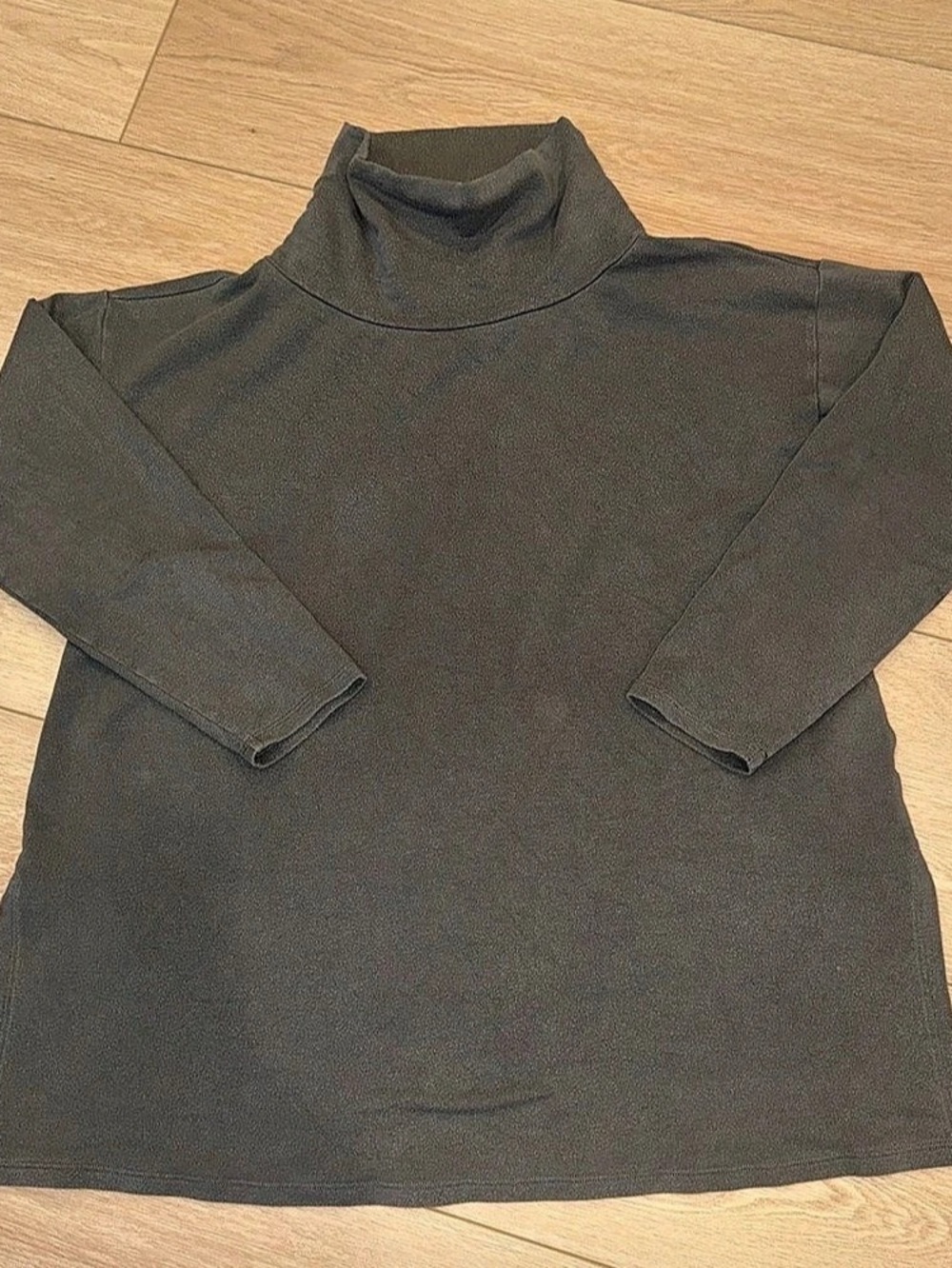 Eileen Fisher Cozy Brushed Terry Hug Funnel Neck Tunic gray Small